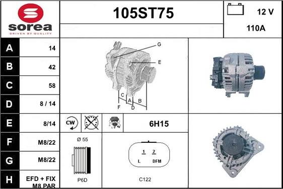 STARTCAR 105ST75 - Alternateur cwaw.fr