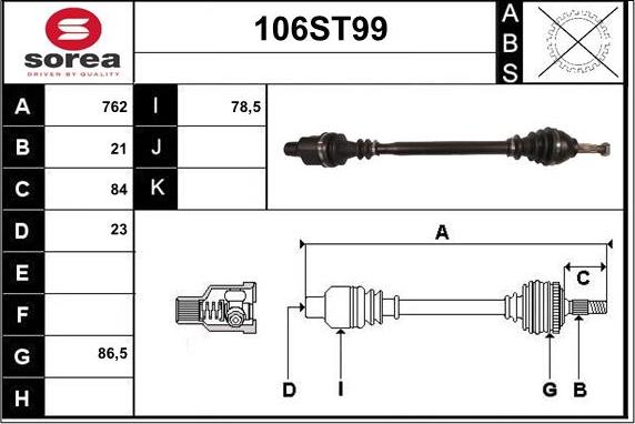 STARTCAR 106ST99 - Arbre de transmission cwaw.fr