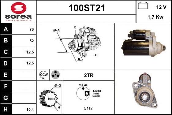 STARTCAR 100ST21 - Démarreur cwaw.fr