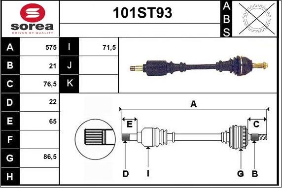 STARTCAR 101ST93 - Arbre de transmission cwaw.fr