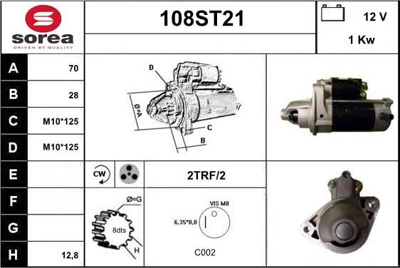 STARTCAR 108ST21 - Démarreur cwaw.fr