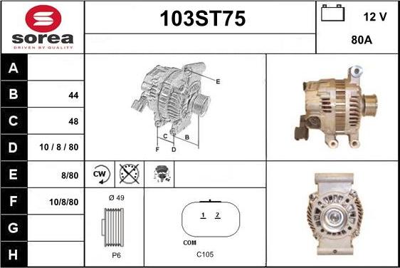 STARTCAR 103ST75 - Alternateur cwaw.fr