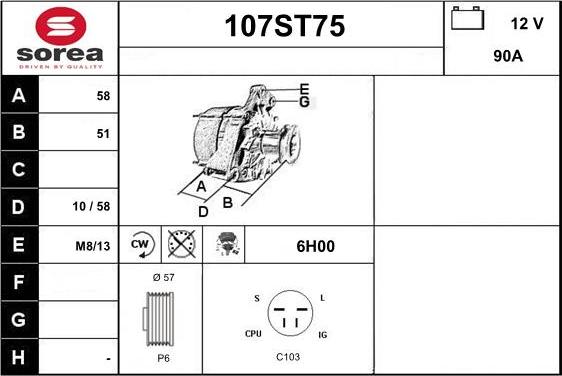 STARTCAR 107ST75 - Alternateur cwaw.fr