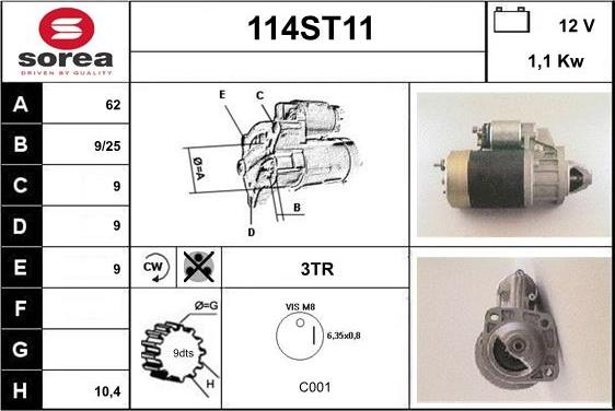 STARTCAR 114ST11 - Démarreur cwaw.fr