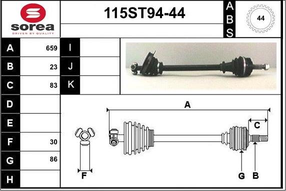 STARTCAR 115ST94-44 - Arbre de transmission cwaw.fr