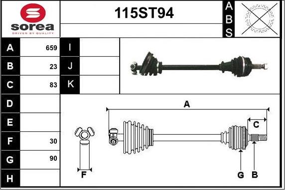 STARTCAR 115ST94 - Arbre de transmission cwaw.fr