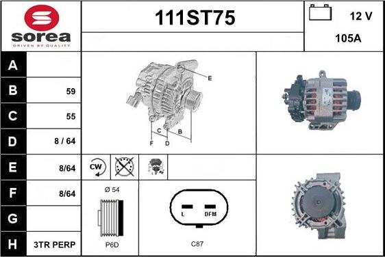 STARTCAR 111ST75 - Alternateur cwaw.fr