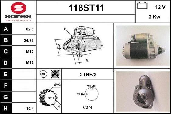 STARTCAR 118ST11 - Démarreur cwaw.fr