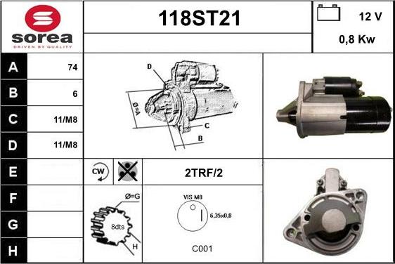 STARTCAR 118ST21 - Démarreur cwaw.fr