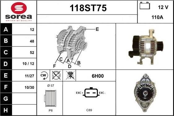 STARTCAR 118ST75 - Alternateur cwaw.fr