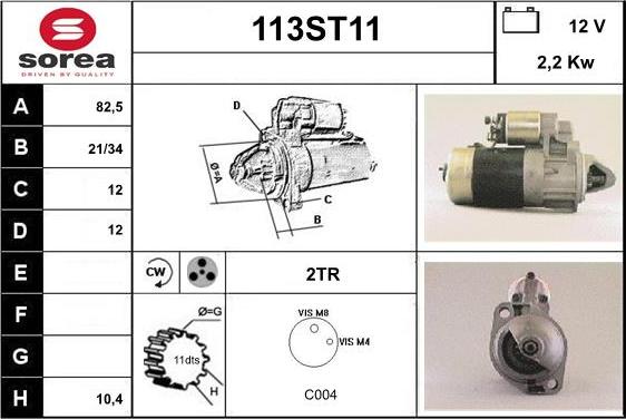 STARTCAR 113ST11 - Démarreur cwaw.fr