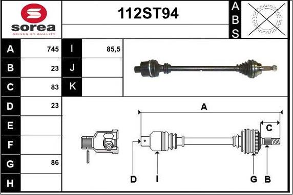 STARTCAR 112ST94 - Arbre de transmission cwaw.fr