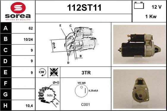 STARTCAR 112ST11 - Démarreur cwaw.fr