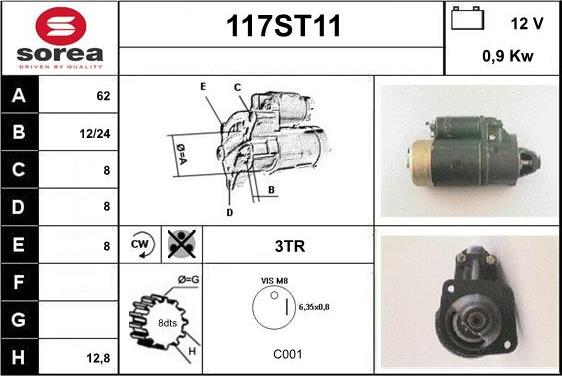 STARTCAR 117ST11 - Démarreur cwaw.fr