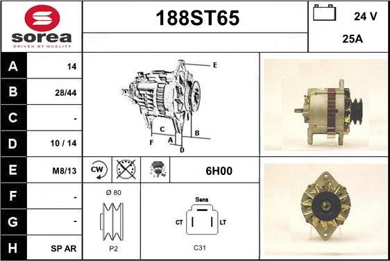 STARTCAR 188ST65 - Alternateur cwaw.fr