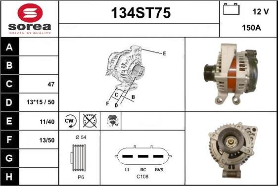 STARTCAR 134ST75 - Alternateur cwaw.fr