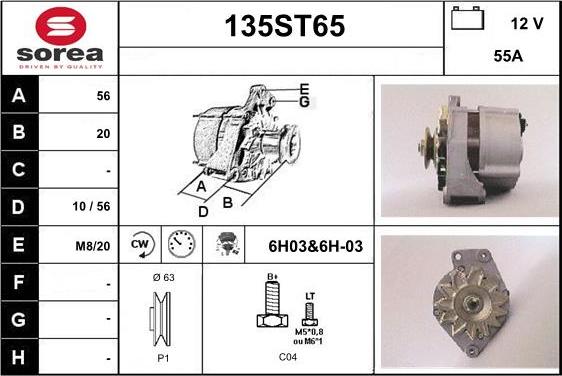 STARTCAR 135ST65 - Alternateur cwaw.fr