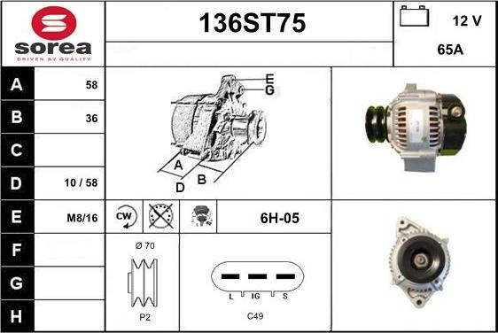 STARTCAR 136ST75 - Alternateur cwaw.fr