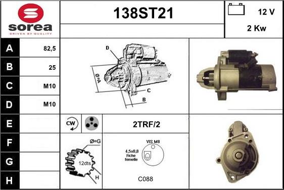 STARTCAR 138ST21 - Démarreur cwaw.fr