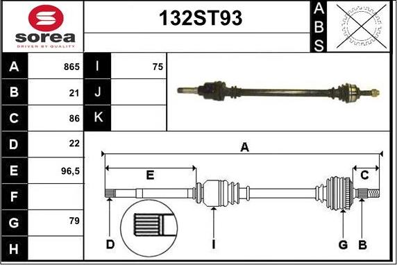 STARTCAR 132ST93 - Arbre de transmission cwaw.fr