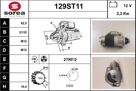 STARTCAR 129ST11 - Démarreur cwaw.fr