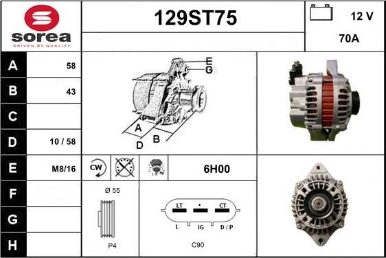 STARTCAR 129ST75 - Alternateur cwaw.fr