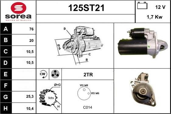 STARTCAR 125ST21 - Démarreur cwaw.fr