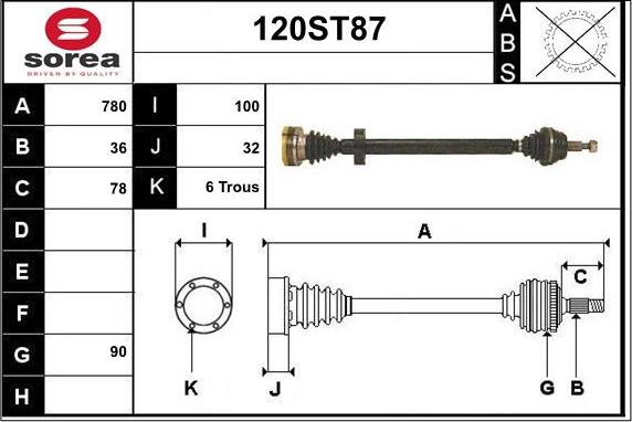 STARTCAR 120ST87 - Arbre de transmission cwaw.fr