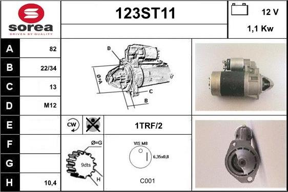 STARTCAR 123ST11 - Démarreur cwaw.fr