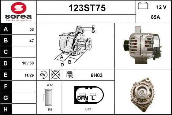 STARTCAR 123ST75 - Alternateur cwaw.fr