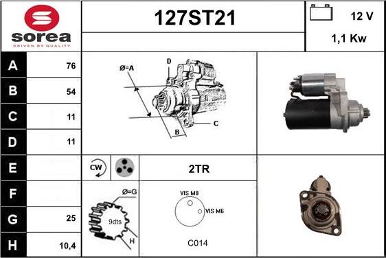 STARTCAR 127ST21 - Démarreur cwaw.fr