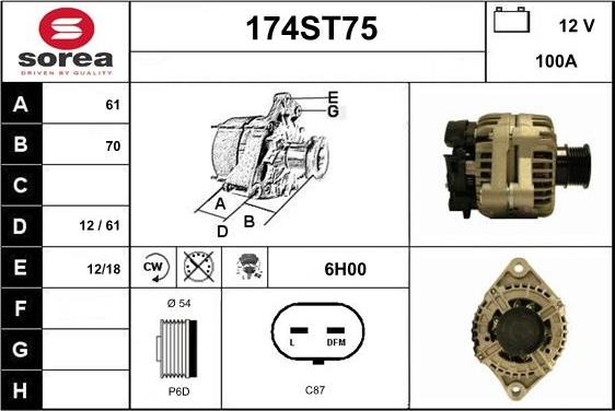 STARTCAR 174ST75 - Alternateur cwaw.fr