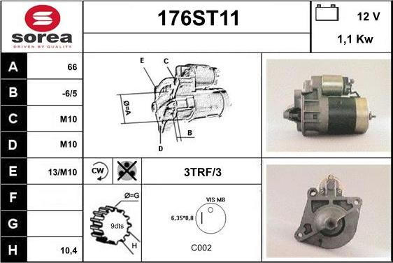 STARTCAR 176ST11 - Démarreur cwaw.fr