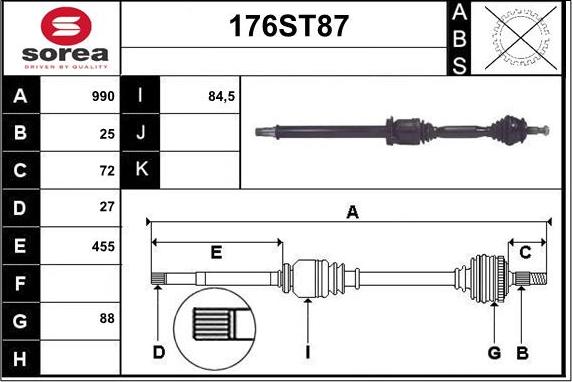 STARTCAR 176ST87 - Arbre de transmission cwaw.fr