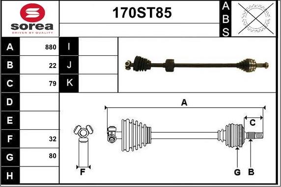 STARTCAR 170ST85 - Arbre de transmission cwaw.fr