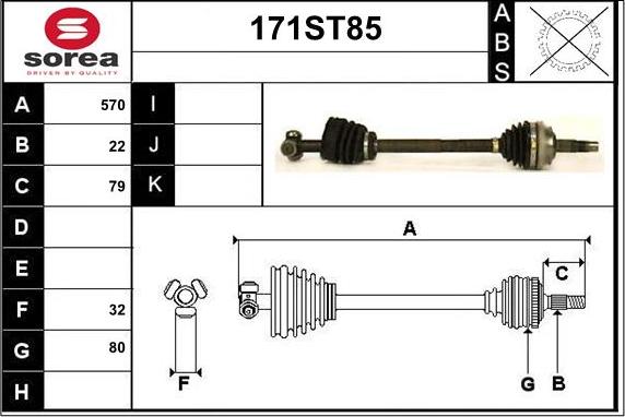 STARTCAR 171ST85 - Arbre de transmission cwaw.fr