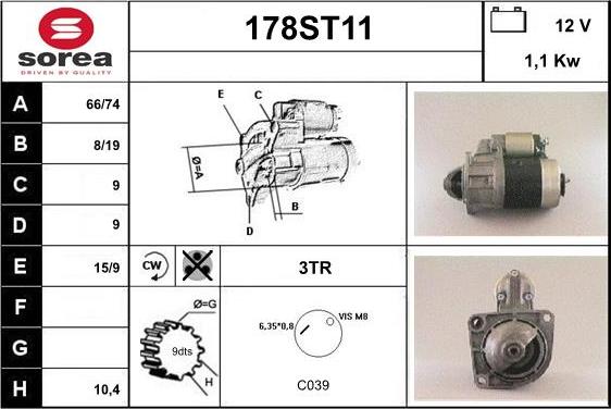 STARTCAR 178ST11 - Démarreur cwaw.fr