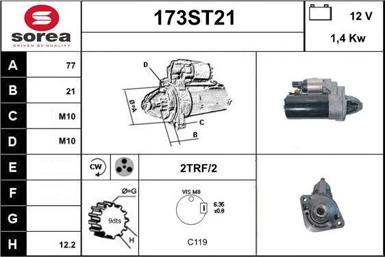 STARTCAR 173ST21 - Démarreur cwaw.fr