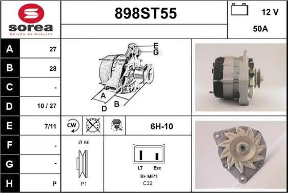 STARTCAR 898ST55 - Alternateur cwaw.fr