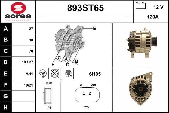 STARTCAR 893ST65 - Alternateur cwaw.fr