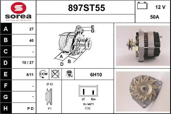 STARTCAR 897ST55 - Alternateur cwaw.fr