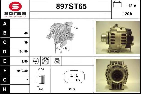 STARTCAR 897ST65 - Alternateur cwaw.fr