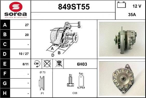 STARTCAR 849ST55 - Alternateur cwaw.fr