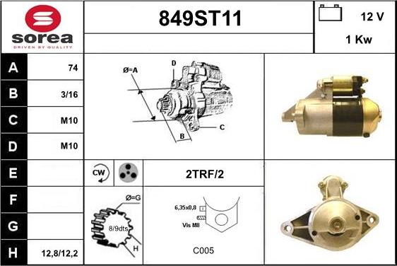 STARTCAR 849ST11 - Démarreur cwaw.fr