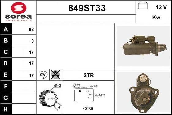 STARTCAR 849ST33 - Démarreur cwaw.fr