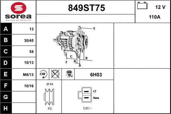 STARTCAR 849ST75 - Alternateur cwaw.fr