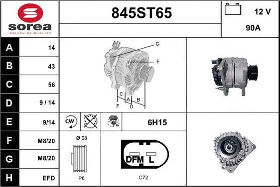 STARTCAR 845ST65 - Alternateur cwaw.fr