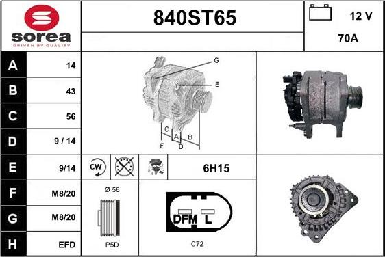 STARTCAR 840ST65 - Alternateur cwaw.fr