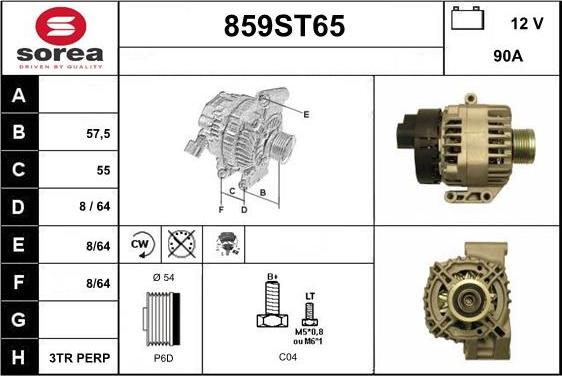 STARTCAR 859ST65 - Alternateur cwaw.fr