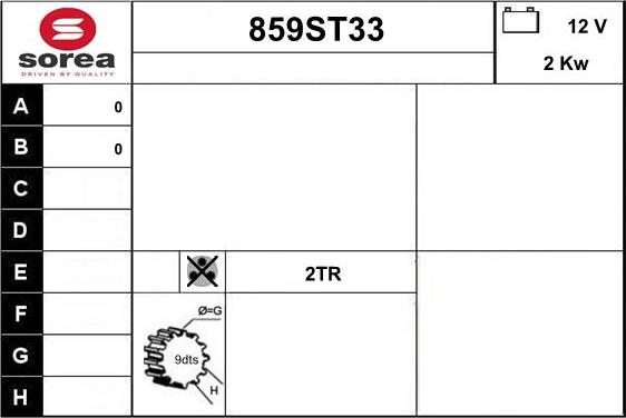 STARTCAR 859ST33 - Démarreur cwaw.fr